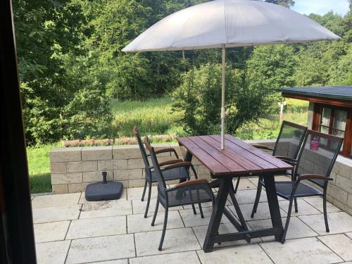 Balkons/terase, Bungalows am Waldessaum bei Hohenzieritz in Klein Vielen