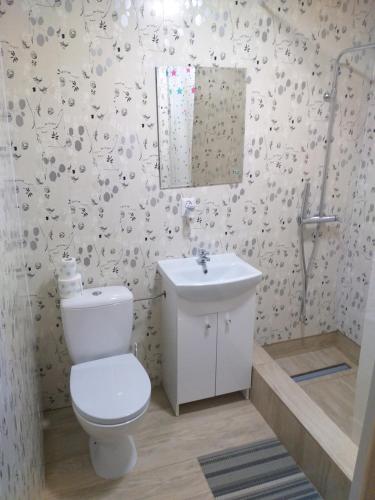 Ванна кімната, 2 osobowe kawalerki w domkach FreezerHause Kozery- NoclegiGrodziskPL 792-535-535 in Grodzisk Mazowiecki
