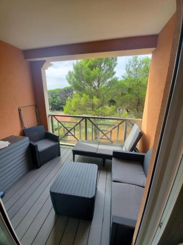 Balcony/terrace, Appartement St Raphael neuf - Residence privee avec Piscine & Tennis in Vallon de Coste