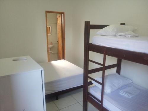 1 double bed, 2 bunk beds