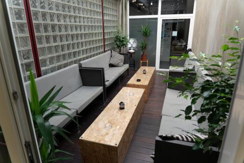 balkon/terras, Main Square Hostel in Zagreb