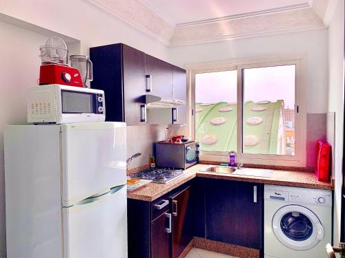 Kitchen, Sab 11 - Superb view. Nice 2 bedrooms in front of the mosque Hassan 2. Prime location in Sour Jdid