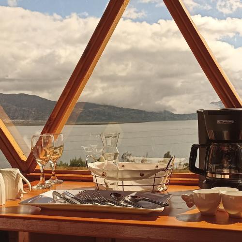 View, Domos Lago Muisca Chia in Llano Alarcon-Aquitania