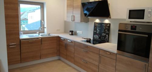 ห้องครัว, Ferienwohnung flussendlich in ไบลงรีส