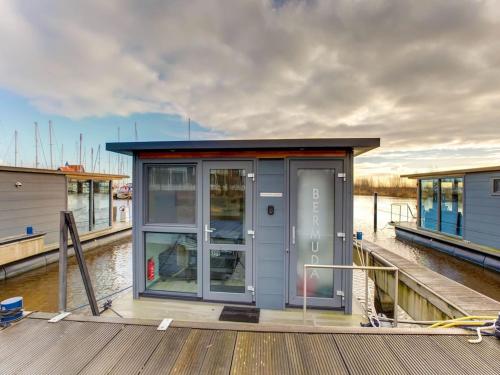 Modern Houseboat in Marina of Volendam