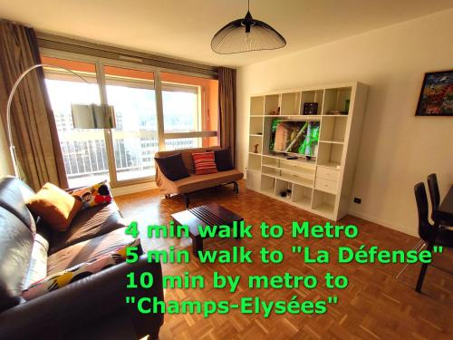 4 min walk to Metro, 60m², renovated, La Défense - Location saisonnière - Puteaux