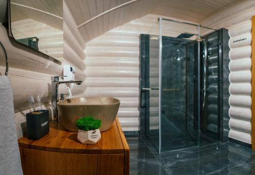 Baño, WhiteWood Cottages in Polyanytsya