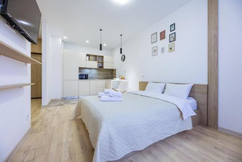 Ágy, Nyvky Like Home - Studio - apt 40 apt 46 in Podilskyj