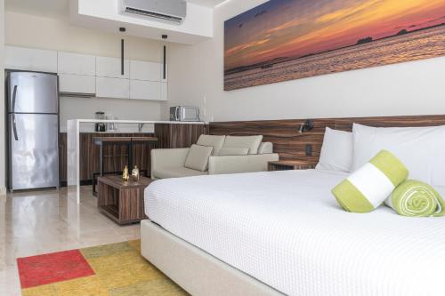 Cozy Studio in Aldea Zama Rooftop Pool and Wet Sky View Bar Amazing Amenities