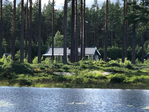 . Modern lakeside cottage & boat near Isaberg