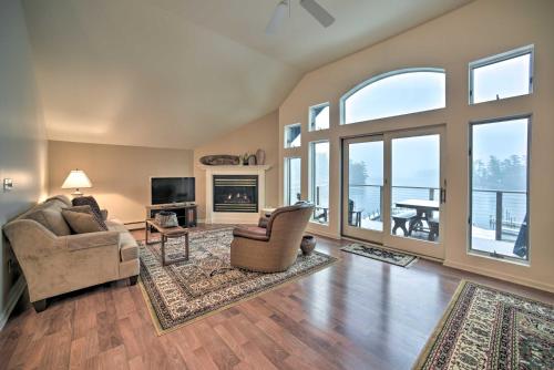 Lakefront Retreat with Balcony, Fireplace, Views!