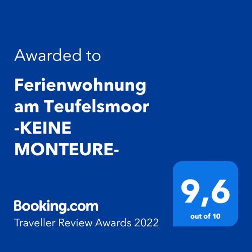 Ferienwohnung am Teufelsmoor -KEINE MONTEURE-