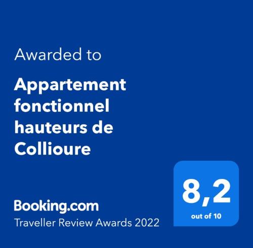 Appartement fonctionnel hauteurs de Collioure