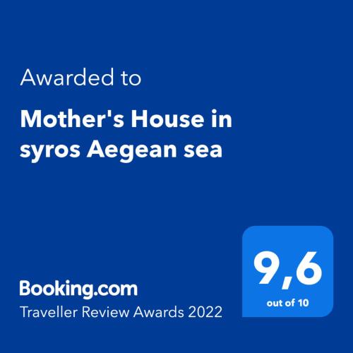  Mother´s House in syros Aegean sea in Posidhonía