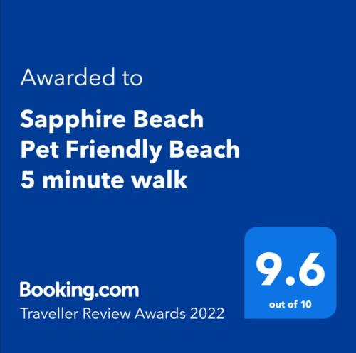 Sapphire Beach Pet Friendly Beach 5 minute walk