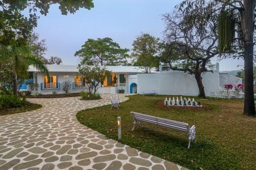 SaffronStays Kairos Zeus, Karjat - Greek style pool villa near Camp Max