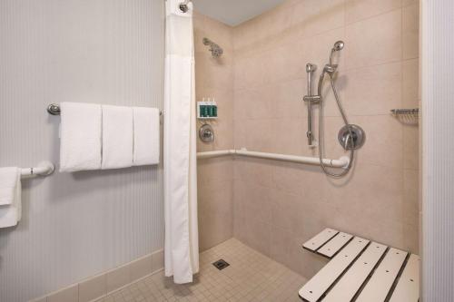 Mobility Accessible Guestroom Two Doubles Roll-In Shower