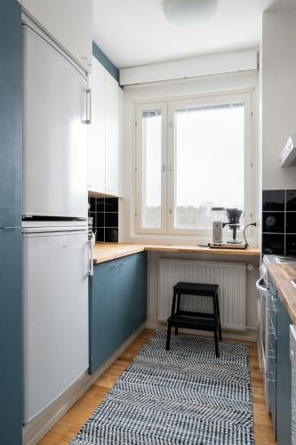 Kitchen, 2 Bedroom apartment with free parking and airconditioning in Kuopio