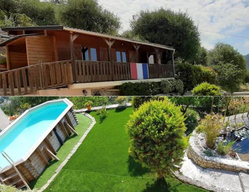 Le Chalet de la Pierreraie Côte d'Azur Piscine Terrasse et Vue Mer - Location, gîte - Drap