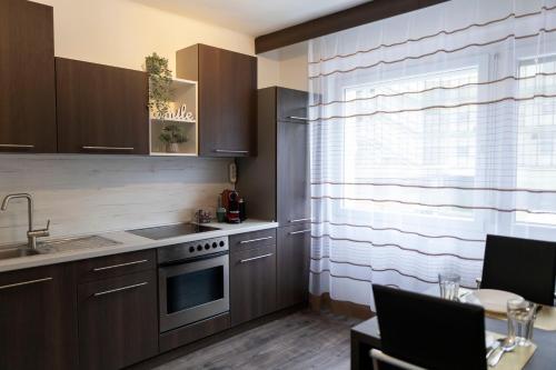 Kitchen, Komlo Szive Apartman in Mánfa