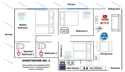 Del’s Guesthouse @ Southville Same Level with Pool fits 8