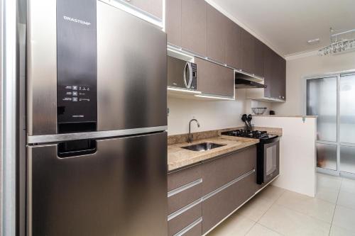 Piemax Praia Grande - 100m PRAIA do BOQUEIRAO e CENTRO - Vista MAR - Varanda GOURMET com CHURRASQUEI in โบเกย์เรา