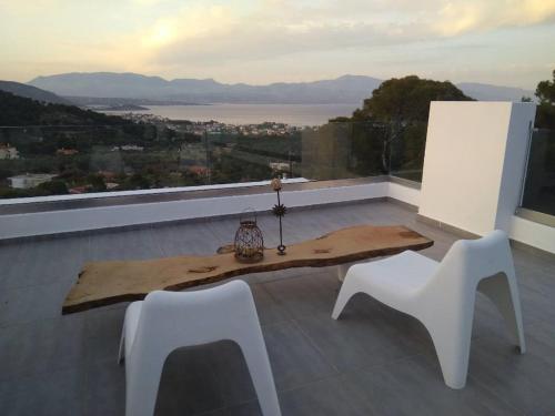 전망, Luxurius villa with sea view in 코린토스