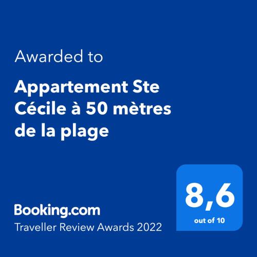 Appartement Ste Cécile à 50 mètres de la plage