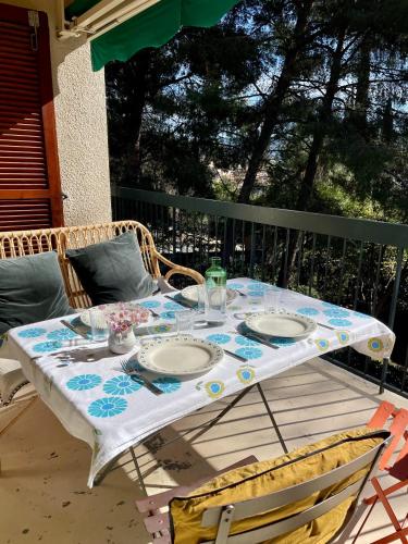 Superbe T3 dans les pins, terrasse sud, petite vue mer, plage à pieds, garage privé gratuit