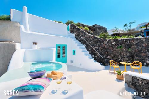 Traditional Cave Villas with Jacuzzi, Terrace and Sea view - Sando 1