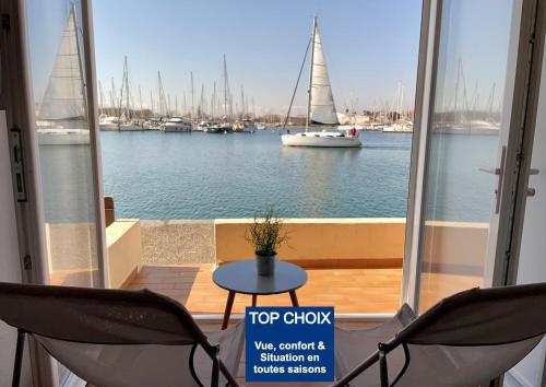 Studio - Les pieds dans l'eau agréable en toutes saisons 4 couchages - climatisation - parking privé - piscine sur mer - vue magnifique et rare - situation optimum - Les argonautes - Ile des pêcheurs - Cap d'Agde, Le Cap d'Agde