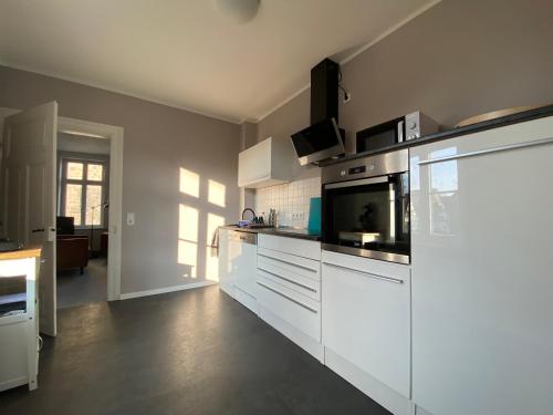 廚房, Ferienhaus Lütt Hüsken (Ferienhaus Lutt Husken) in 萊姆戈