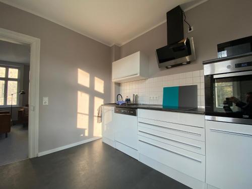 廚房, Ferienhaus Lütt Hüsken (Ferienhaus Lutt Husken) in 萊姆戈