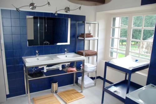 浴室, Maison charmante a Jugon-les-Lacs avec jardin in 瑞貢萊拉克