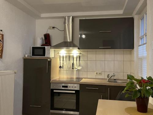 Kitchen, Beautiful and comfortable home in a hilly area with a spacious fenced garden in Meisburg