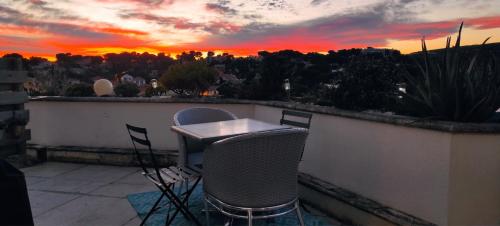 grand studio terrasse de standing vue mer et village