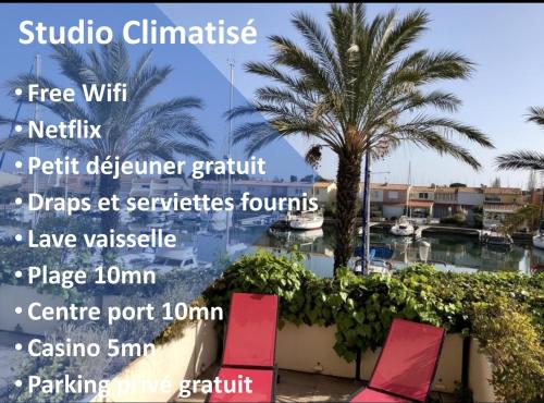 Cap Capistol Studio avec terrasse, vue port - Apartment - Cap d'Agde