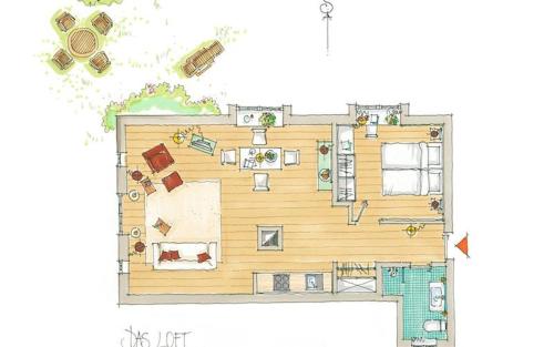 Floor plans, Weidemannhaus Wohnung 5 "Loft" in Keitum