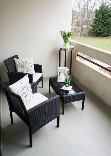 Balcony/terrace, Großzugiges Apartment in Strandnahe im Herzen St. Peter-Ordings in Im Bad