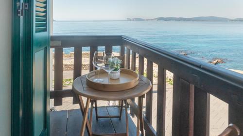 Waterfront home a balcony on the sea