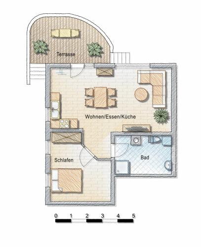 平面圖, Ferienwohnung Mettenberg in 羅特河畔羅特
