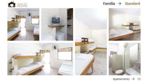 1 double bed, 5 twin beds