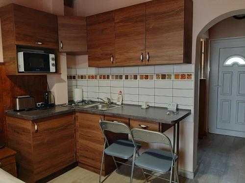 廚房, Egniss Apartman in 布加斯城