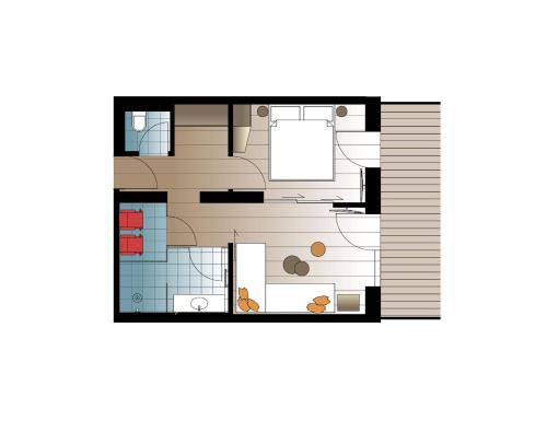 1 queen bed, 1 sofa bed