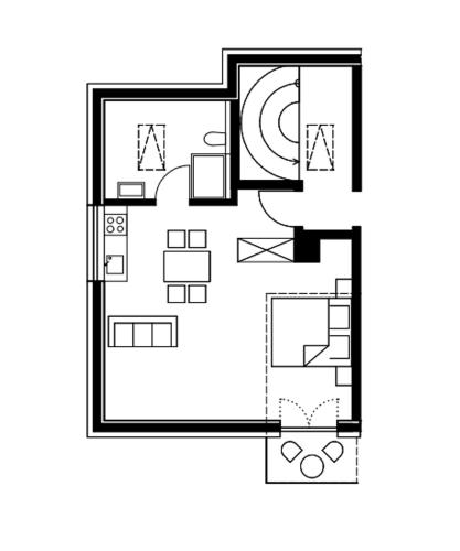 Apartment with Mountain View