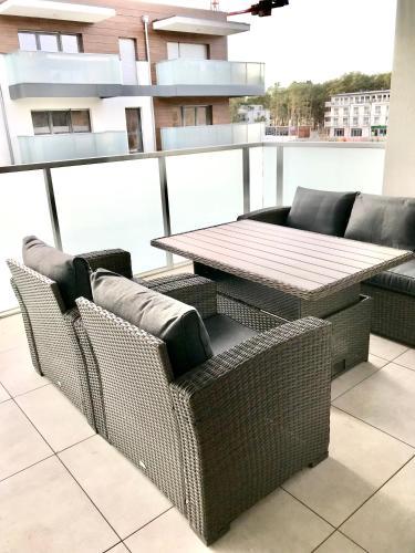 Balkons/terase, Apartament Rodzinny Z Dużym Tarasem (Apartament Rodzinny Z Duzym Tarasem) in Pogorzelica