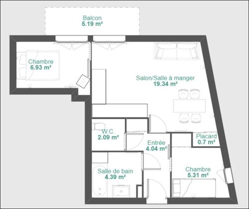 Appartement 42M² pour 4/6 personnes à VALMEINIER 1800