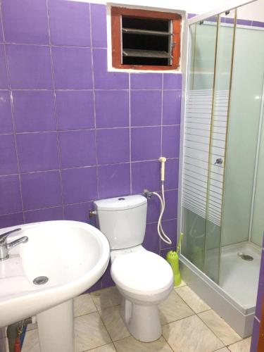 화장실, Spacious apartment in Bandrele with terrace, BBQ in 시롱기