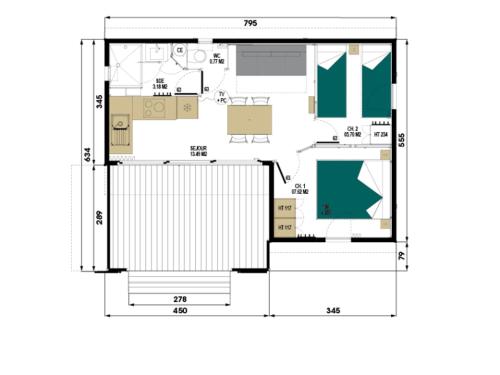 2 bedrooms, 4 beds