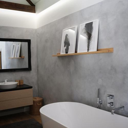 Bathroom, Bed and Breakfast 'Wij en de Zande' - kamer deluxe in Zalk